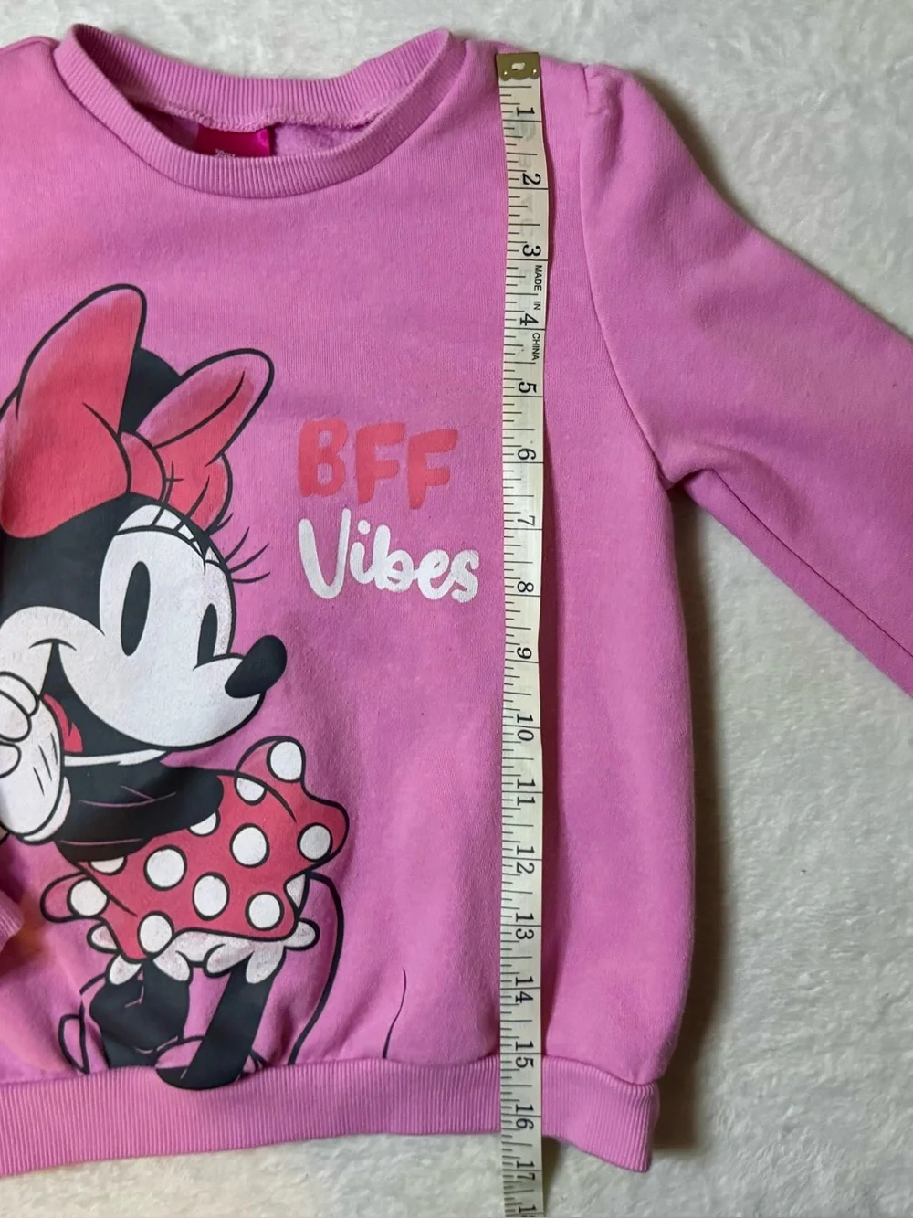 Disney Minnie Mouse 'BFF Vibes' Pink Girls Sweatshirt size 5